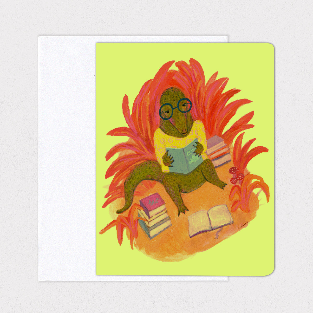 Alligator Studying - Card