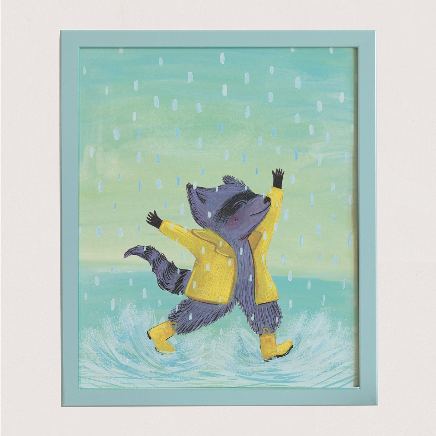 Rain Loving Raccoon - Art Print