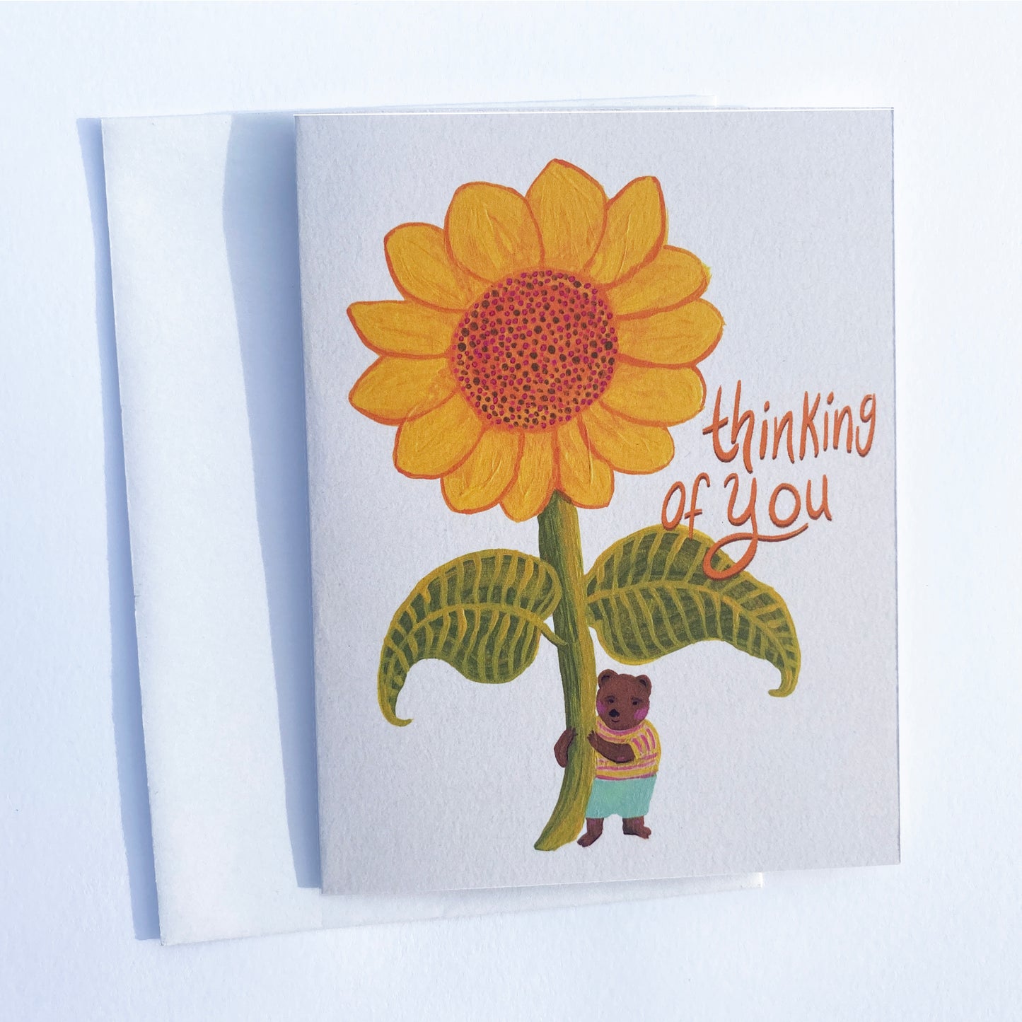 Thinking of You Bear Card - Hand-Painted Printable