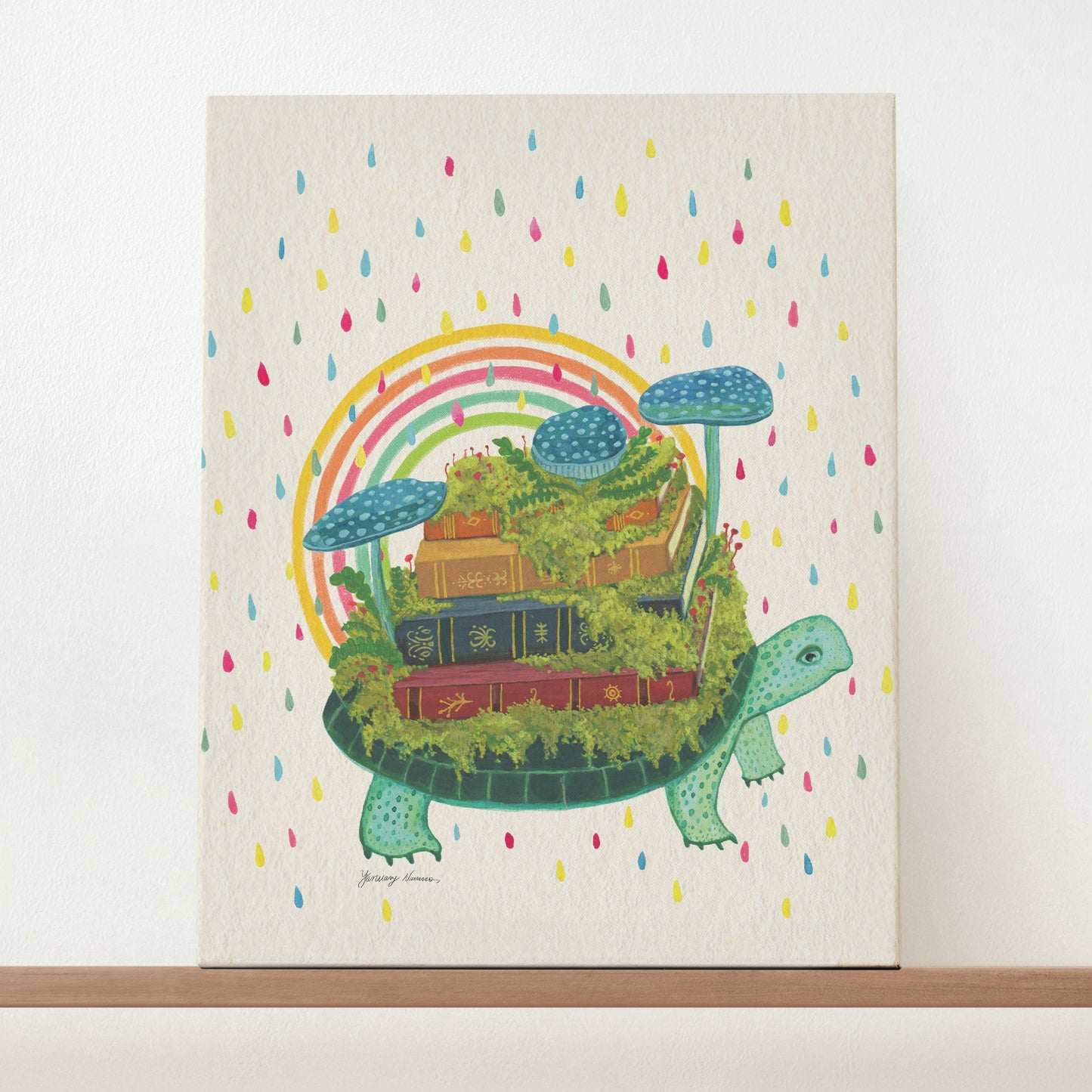Turtle Librarian - Canvas Print