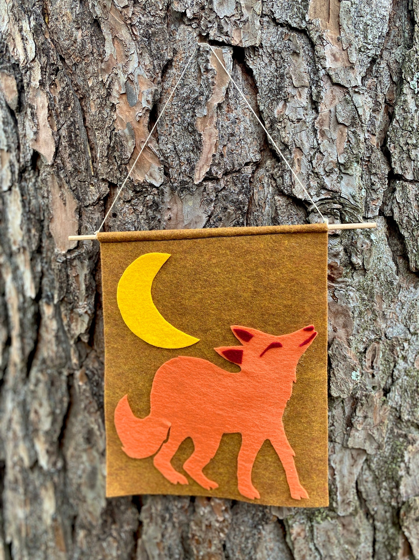 Coyote Moonlight -  Fabric Hanging Banner