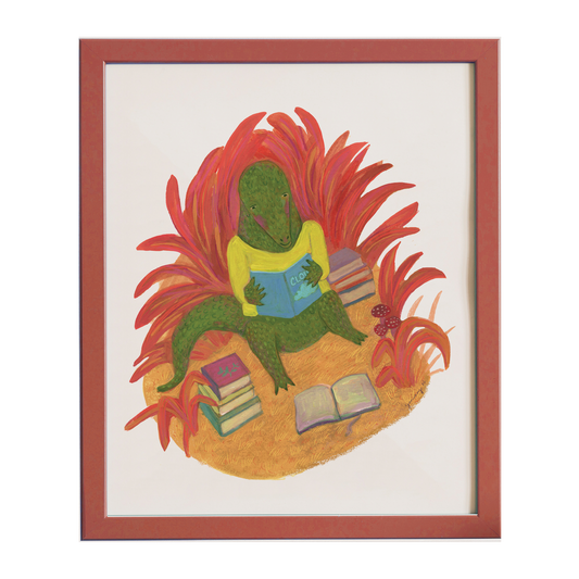 Reading Alligator - Art Print