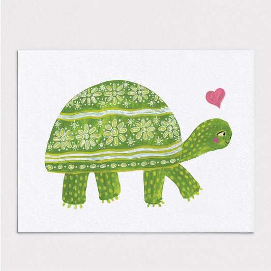 Folk Turtle Love - Art Print