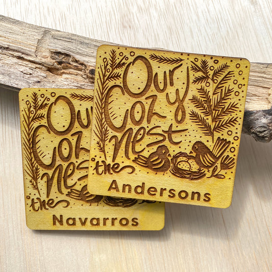 Personalized Coaster Set - Our Cozy Nest