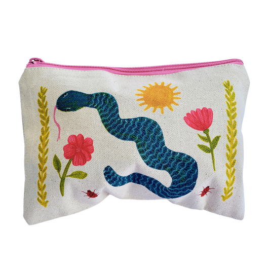 Snake in The Garden - 100% Canvas Pouch