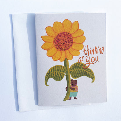 Thinking of You Bear Card  - Hand-Painted Printable