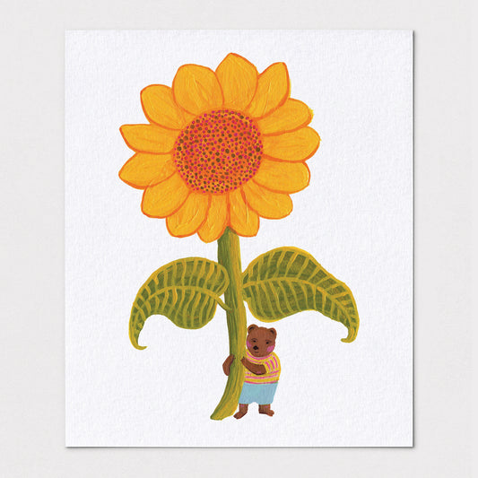 Sunflower Bear - Art Print