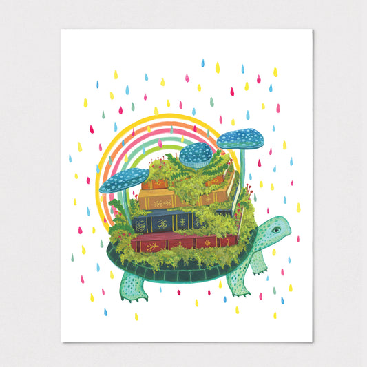 Turtle Librarian - Art Print