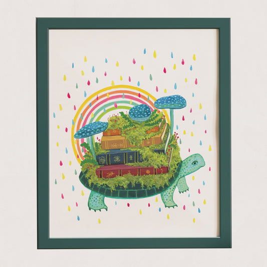 Turtle Librarian - Art Print